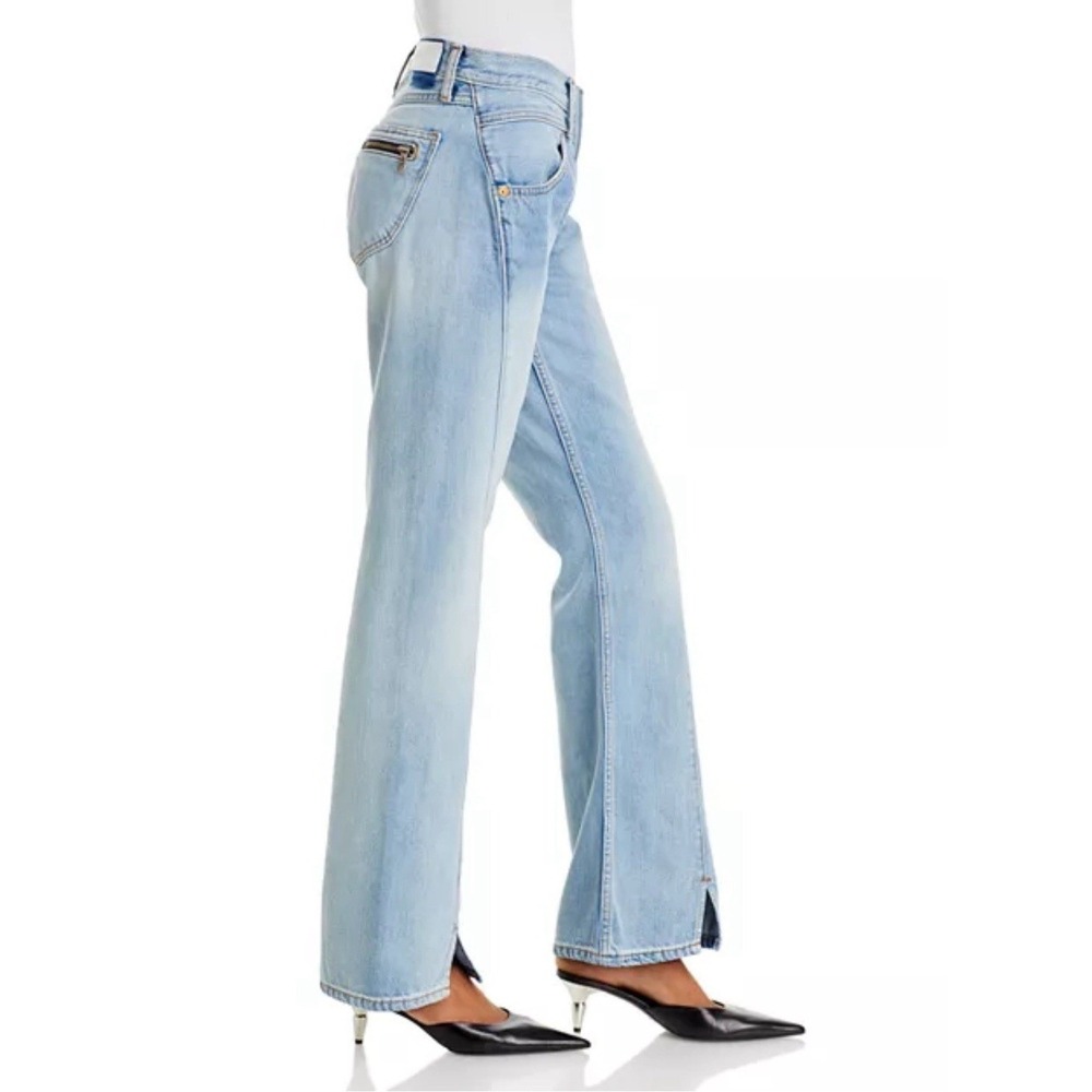 RE/DONE Marea Mid Rise Kick Flare Jeans Light Wash Blue Size 26 (28.5")NEW $298 - Picture 2 of 7